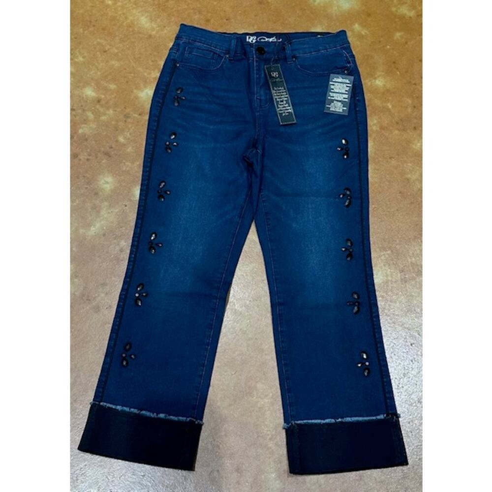 NWT DG2, Diane Gilman, QVC Cropped Embellished Jeans